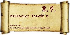 Miklovicz István névjegykártya
